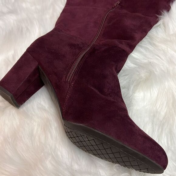 CLOUDWALKERS by AVENUE Sofie Purple Tall Heeled Boots Wide Calf sz 12 W BIN 18 - Picture 6 of 7